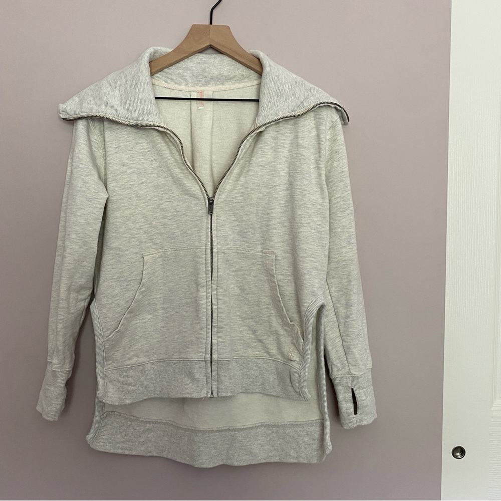 Free People Movement Baseline Zip Up Sweatshirt Gray S